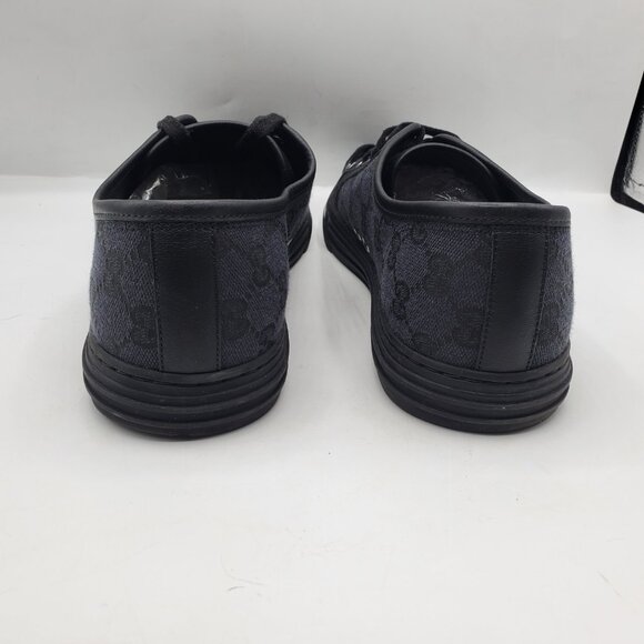 AUTHENTIC GUCCI MENS ORIGINAL GG LOW TOP CANVAS with LEATHER SNEAKERS - Picture 9 of 14